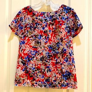 J. Crew | Patterned short sleeved blouse XXS